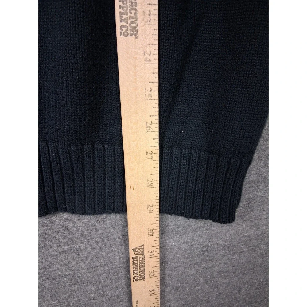 Polo Ralph Lauren Mens‎ Sweater Large Black 1/4 Zip Knit Pullover Vintage 90s